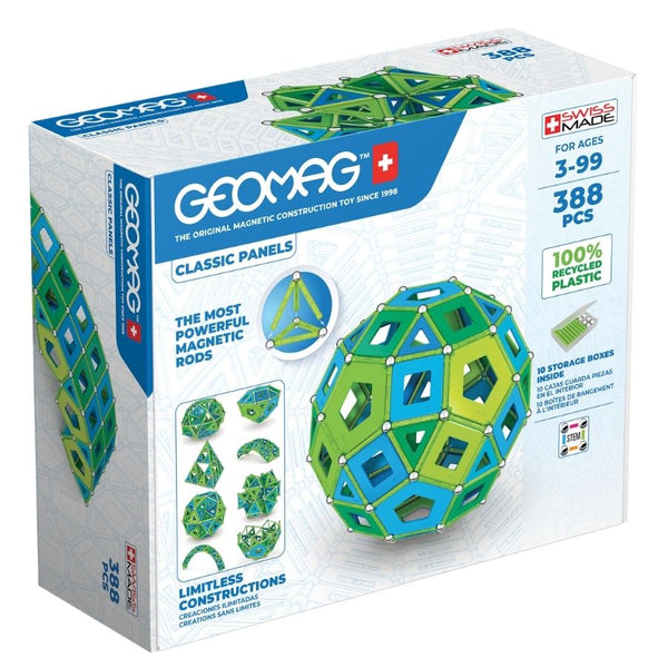Geomag Masterbox Recycled Plastic Panels Cold Colours 388 pieces | KidzInc Australia | Educational Toys Online