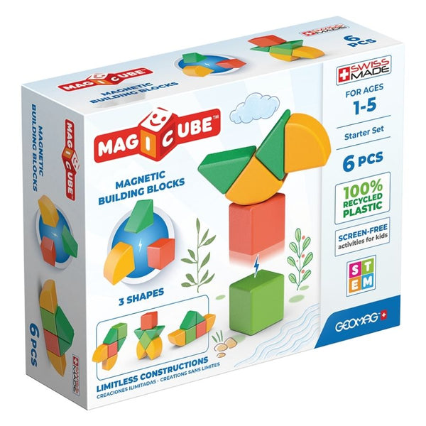 Geomag Magicube Shapes Recycled Plastic Starter Set of 6 Pieces | KidzInc Australia | Educational Toys Online