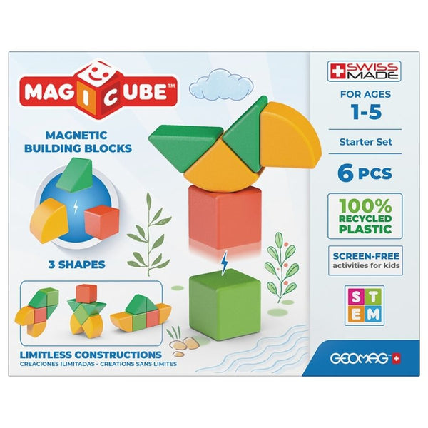 Geomag Magicube Shapes Recycled Plastic Starter Set of 6 Pieces | KidzInc Australia | Educational Toys Online 3