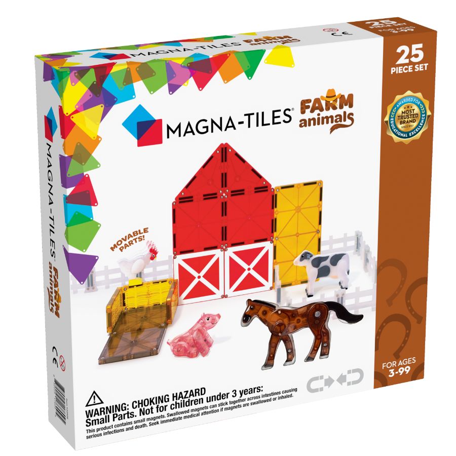 Magna-Tiles Farm Animals 25-Piece Set Magnetic Tiles KidzInc