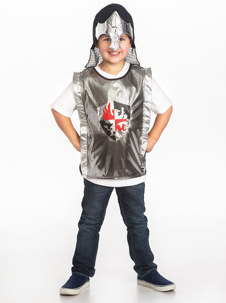 Little Adventures - Black Knight Vest and Silver Helmet | KidzInc Australia | Online Educational Toy Store