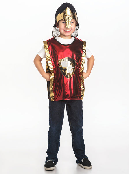 Little Adventures - Red Knight Vest & Gold Helmet | KidzInc Australia | Online Educational Toy Store
