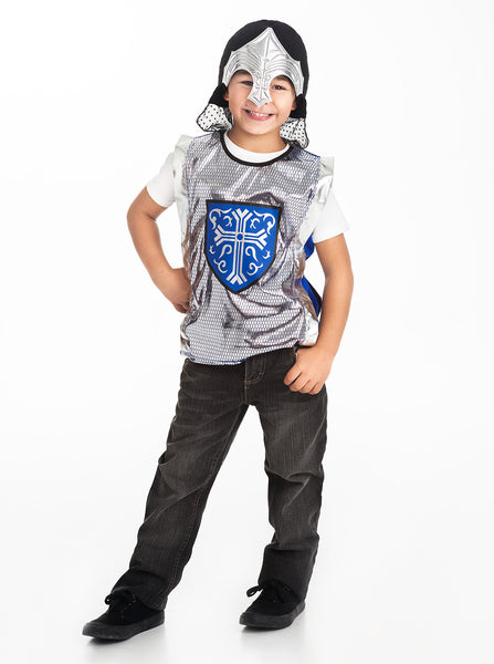 Little Adventures - Blue Crusader Vest and Silver Helmet | KidzInc Australia | Online Educational Toy Store