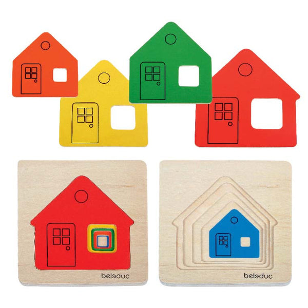 Beleduc - Little House Layer Tray Puzzle | KidzInc Australia | Online Educational Toy Store