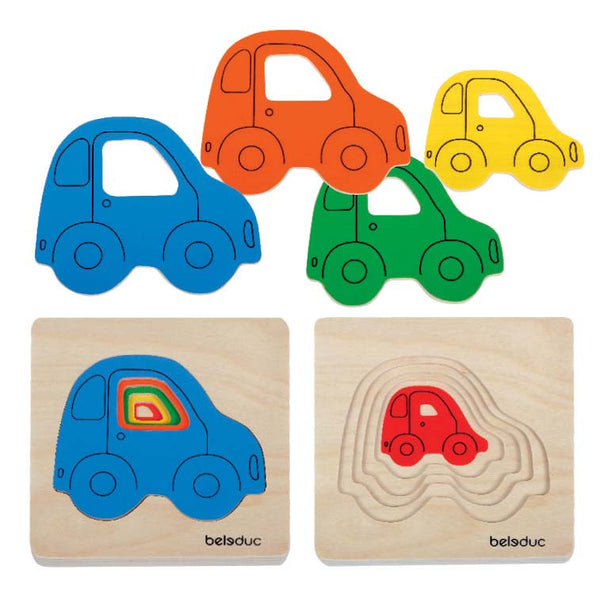 Beleduc - Car Layer Tray Puzzle | KidzInc Australia | Online Educational Toy Store