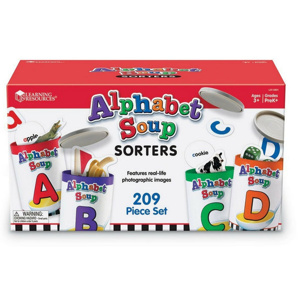 Learning Resources - Alphabet Soup Sorter Cans Set of 26 | KidzInc Australia | Online Educational Toy Store