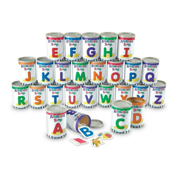 Learning Resources - Alphabet Soup Sorter Cans Set of 26 | KidzInc Australia | Online Educational Toy Store