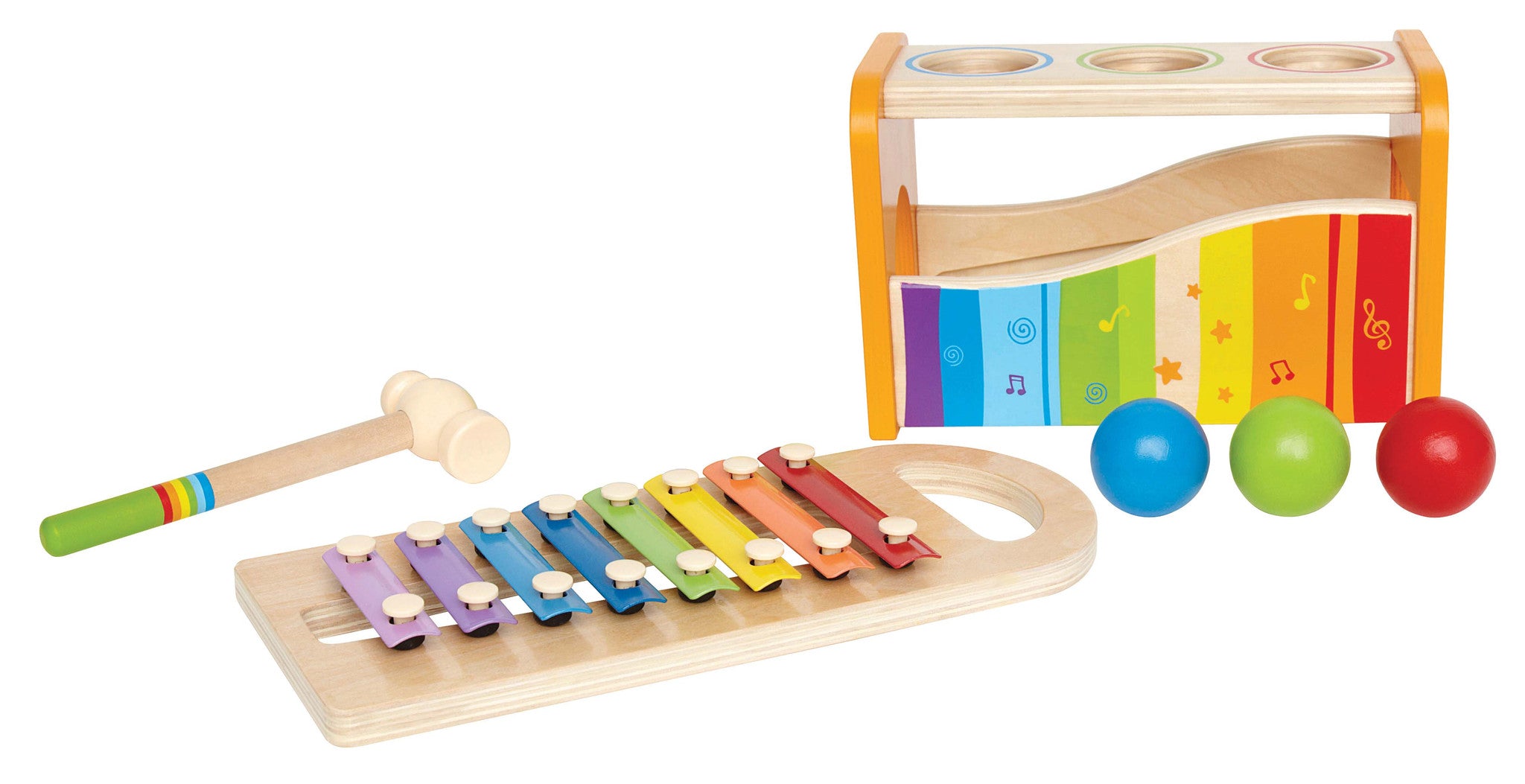 Hape -  Early Melodies Pound and Tap Bench | KidzInc Australia | Online Educational Toy Store