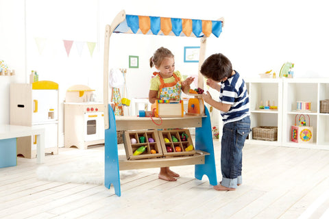 Hape - Fresh Food Market Stand | KidzInc Australia | Online Educational Toy Store