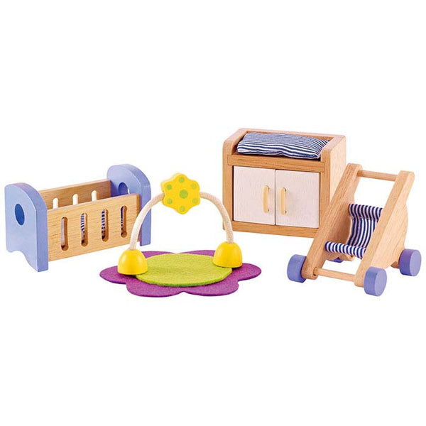 Hape - Doll House Furniture Baby's Modern Bedroom | KidzInc Australia | Online Educational Toy Store