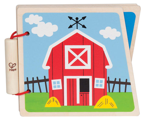 Hape Book Wood - At The Farm | KidzInc Australia | Online Educational Toy Store