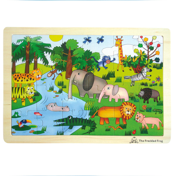 The Freckled Frog - Jungle Wooden Tray Puzzle | KidzInc Australia | Online Educational Toy Store