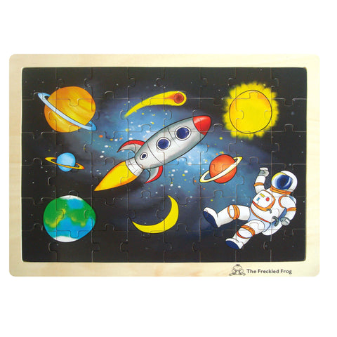 The Freckled Frog - Space Wooden Tray Puzzle | KidzInc Australia | Online Educational Toy Store