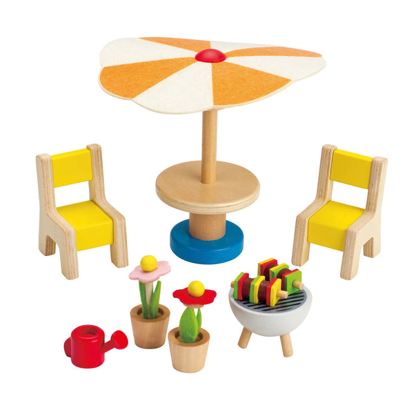 Hape - Doll House Furniture Patio Set | KidzInc Australia | Online Educational Toy Store