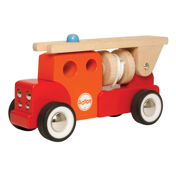 GOTOY - Classic Wood Fire Truck | KidzInc Australia | Online Educational Toy Store