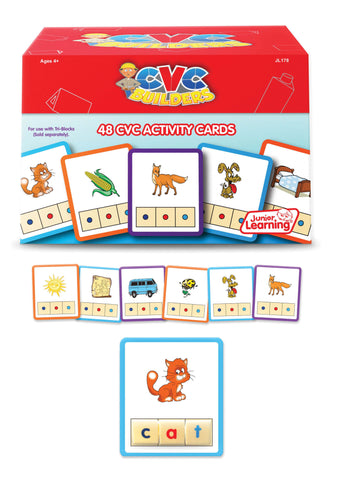 Junior Learning - CVC Builders Activity Cards | KidzInc Australia | Online Educational Toy Store