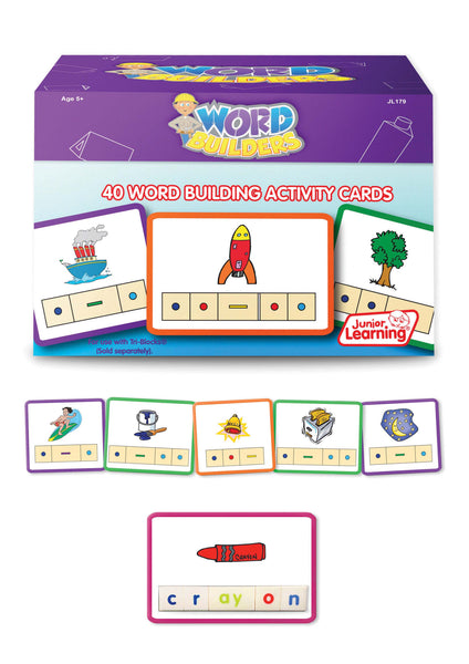Junior Learning - Word Builders Activity Cards | KidzInc Australia | Online Educational Toy Store