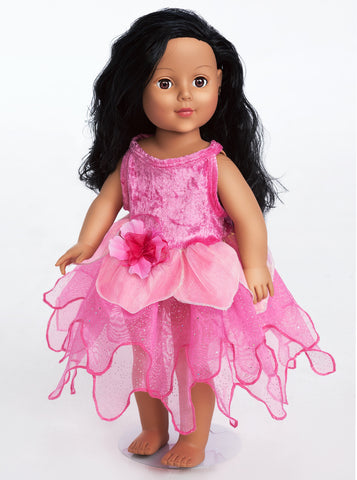 Little Adventures - Hot Pink Tulip Fairy Doll Dress | KidzInc Australia | Online Educational Toy Store