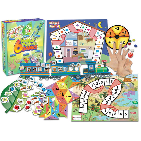 Junior Learning - Number Pattern Games, Set of 6 | KidzInc Australia | Online Educational Toy Store