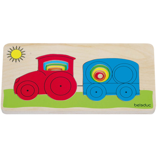 Beleduc - Tractor Layer Tray Puzzle | KidzInc Australia | Online Educational Toy Store