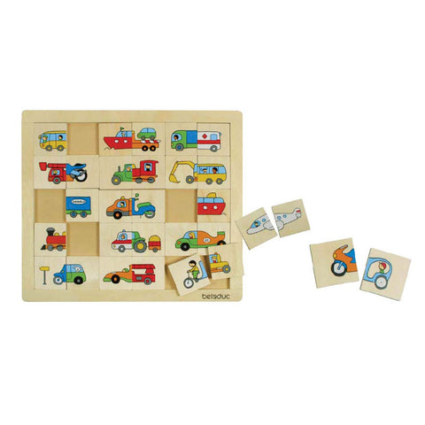 Beleduc - Match and Mix Transport Puzzle | KidzInc Australia | Online Educational Toy Store