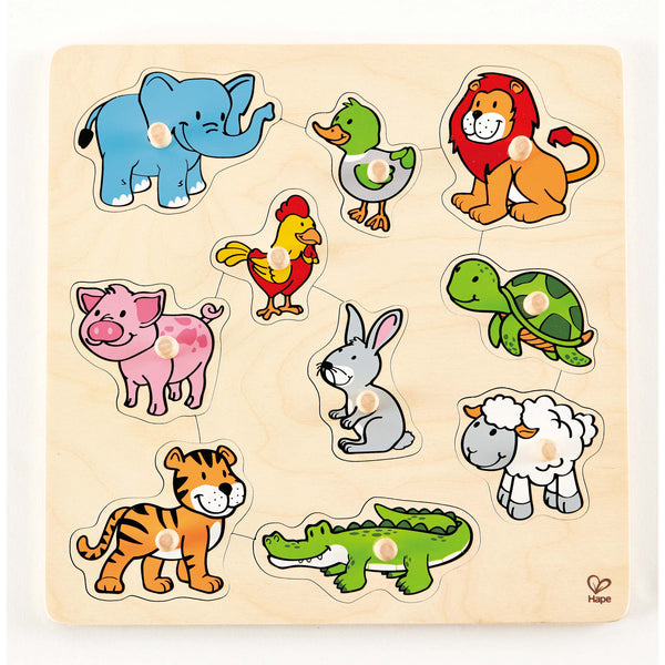 Hape - Inlay Board Animals | KidzInc Australia | Online Educational Toy Store