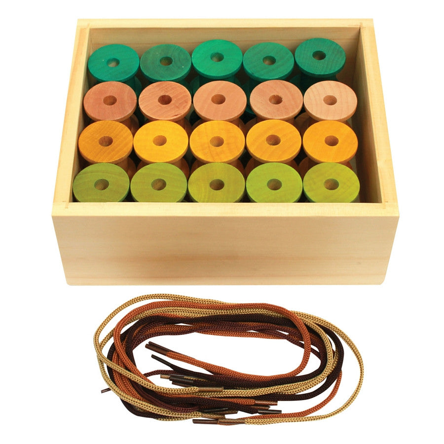 The Freckled Frog Threading Wooden Reels | KidzInc