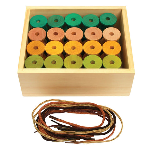 The Freckled Frog - Threading Wooden Reels | KidzInc Australia | Online Educational Toy Store