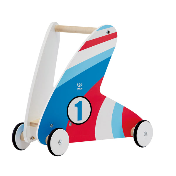 Hape - Step & Stroll Racing Stripes Wooden Walker | KidzInc Australia | Online Educational Toy Store