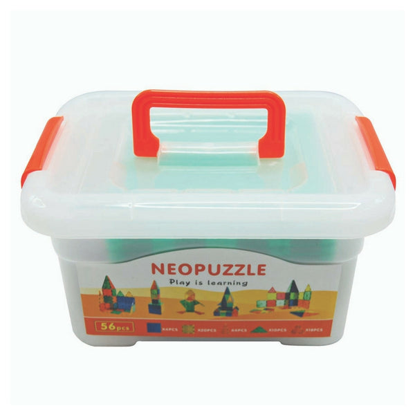 Neopuzzle Magnetic Tiles - 56 Piece Set | KidzInc Australia | Online Educational Toy Store