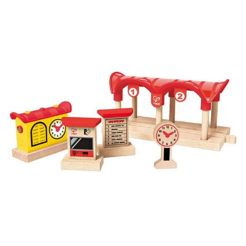 Hape - Record Listen & Light Railway Station Train Set | KidzInc Australia | Online Educational Toy Store