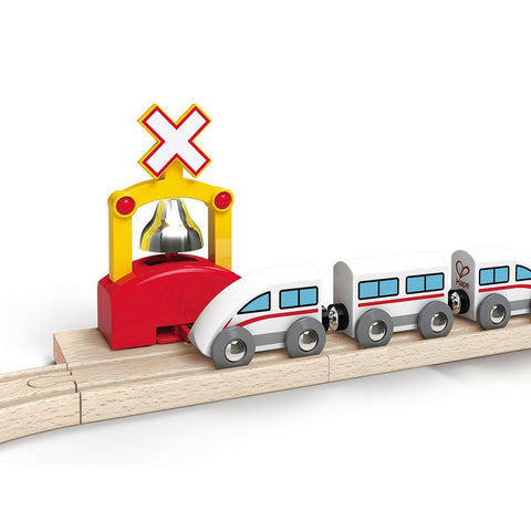 Hape - Railway Automatic Train Bell Signal | KidzInc Australia | Online Educational Toy Store