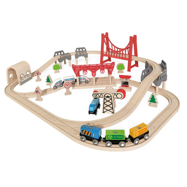 Hape - Railway Double Loop Train Set | KidzInc Australia | Online Educational Toy Store