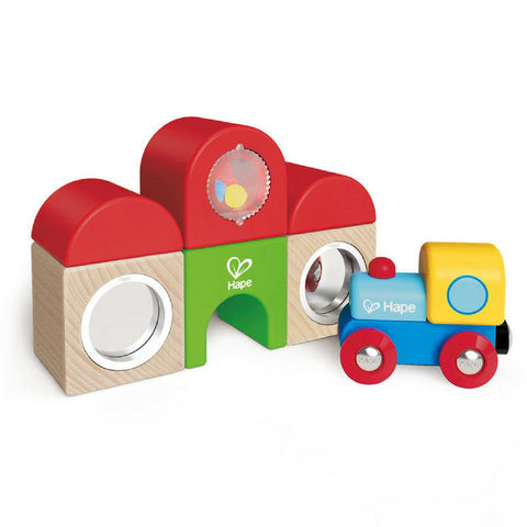 Hape - Railway Station Building Block Set | KidzInc Australia | Online Educational Toy Store