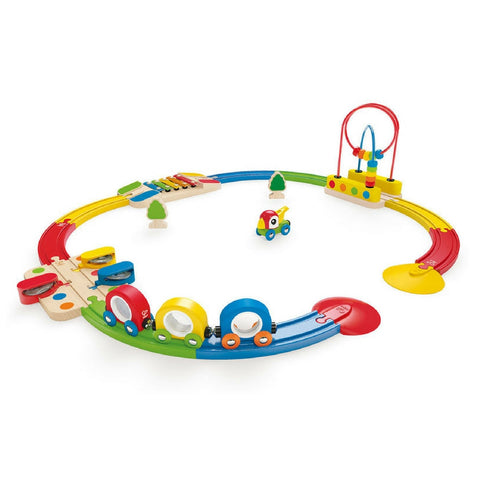 Hape - Sights & Sounds Railway Train Set | KidzInc Australia | Online Educational Toy Store