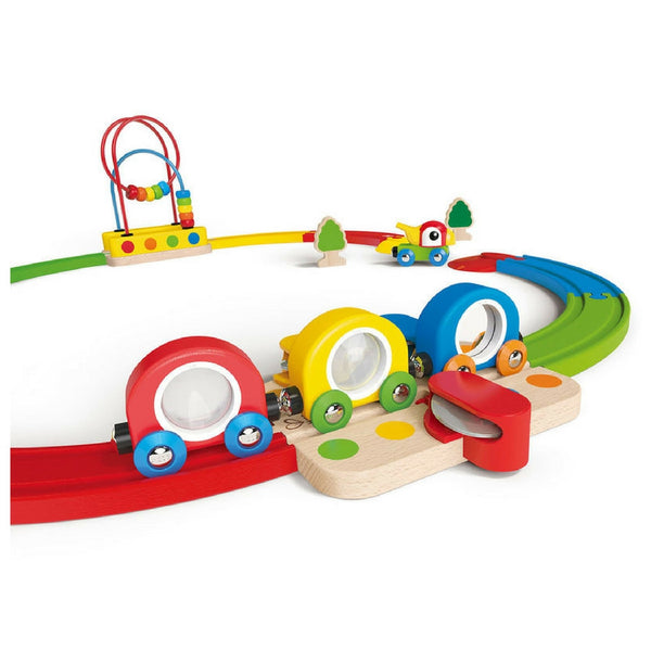 Hape - Sights & Sounds Railway Train Set | KidzInc Australia | Online Educational Toy Store