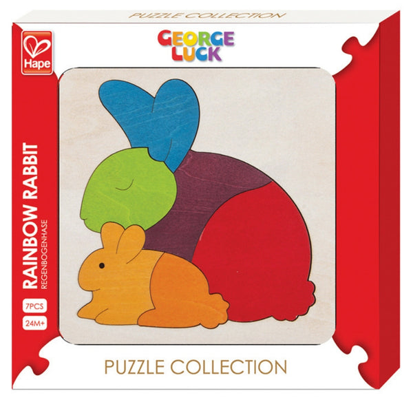 George Luck Rainbow Rabbit Wooden Puzzle | KidzInc Australia | Online Educational Toys