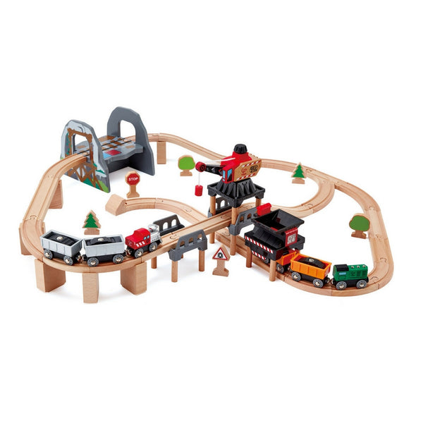 Hape - Lift and Load Mining Train Play Set | KidzInc Australia | Online Educational Toy Store