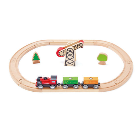 Hape - Railway Battery Powered Engine Train Set | KidzInc Australia | Online Educational Toy Store