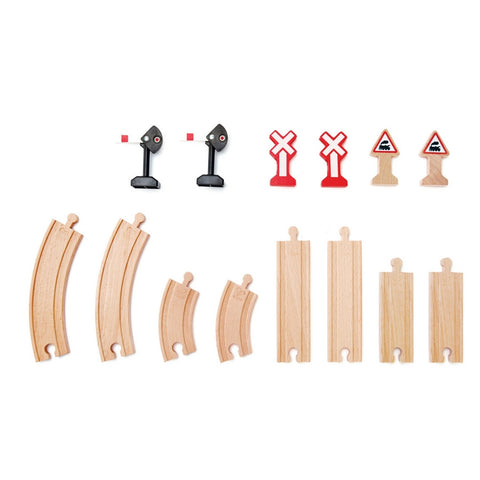 Hape - Railway Mechanical Signals and Track Set | KidzInc Australia | Online Educational Toy Store