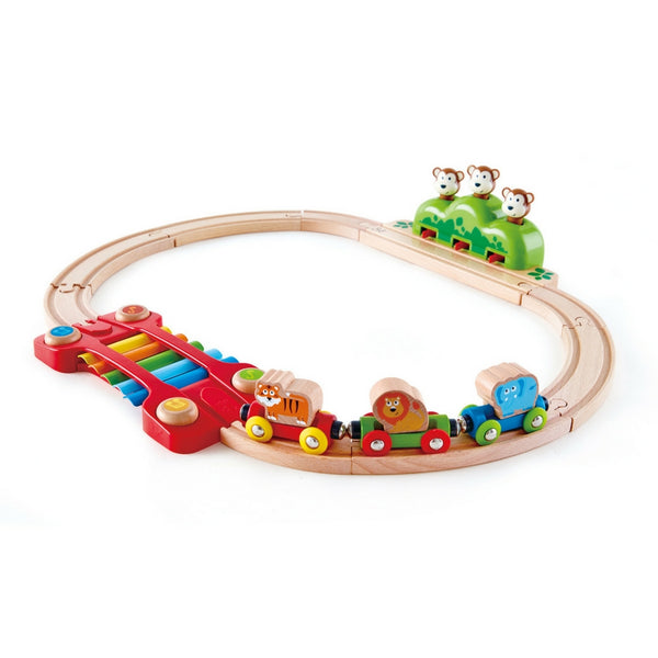 Hape - Music and Monkeys Railway Wooden Train Set | KidzInc Australia | Online Educational Toy Store