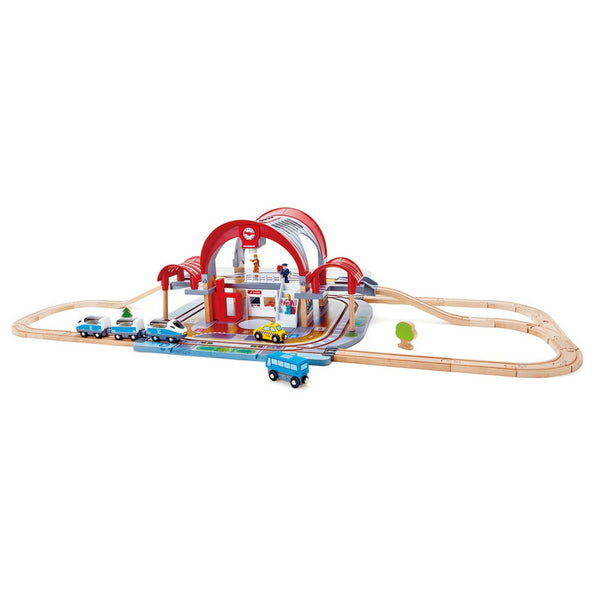 Hape - Grand City Station Train Set | KidzInc Australia | Online Educational Toy Store