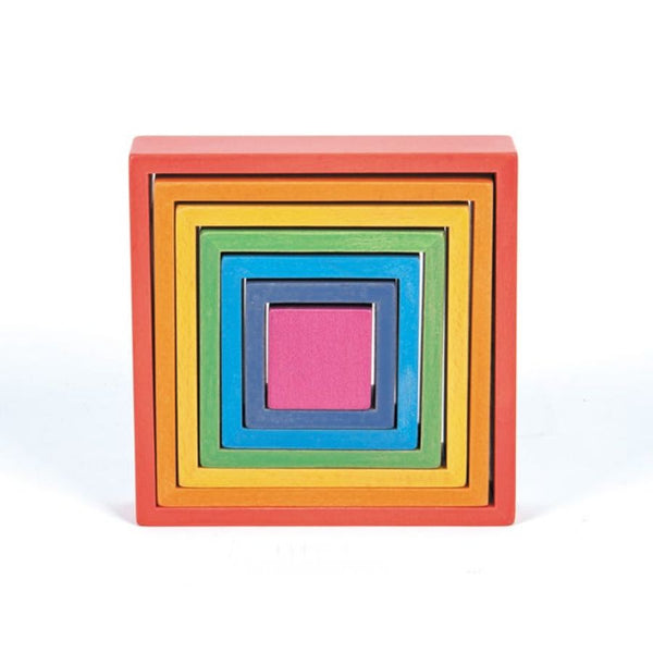 TickiT Rainbow Architect Squares Wooden Blocks | KidzInc Australia | Online Educational Toys