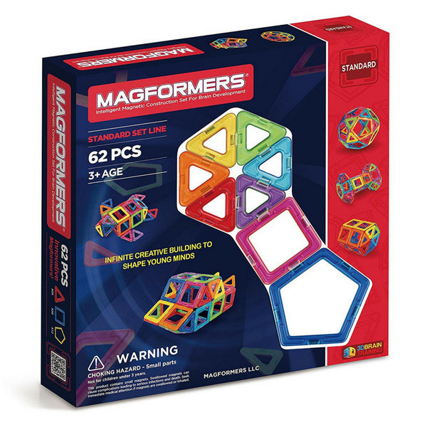Magformers Basic Set 62 Piece Set | Magnetic Tiles | KidzInc Australia
