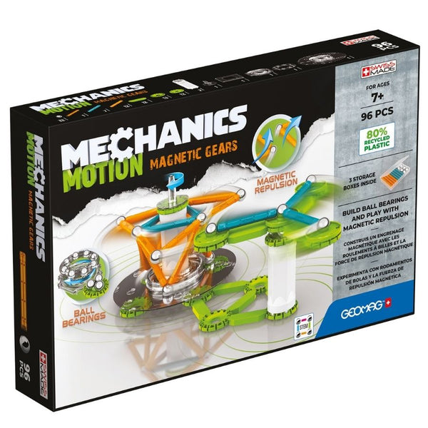 Geomag Mechanics Magnetic Motion Recycle Magnetic Gears Recycled 96 Pieces | KidzInc Australia