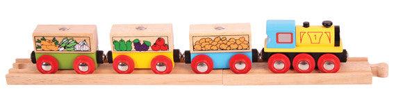 Bigjigs - Fruit and Vegetable Train - 2 pieces | KidzInc Australia | Online Educational Toy Store