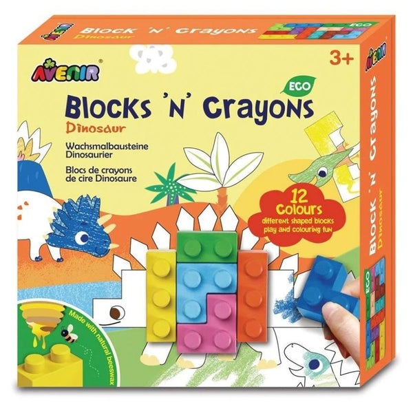 Avenir Blocks N Crayons Dinosaurs Art Set | KidzInc Australia