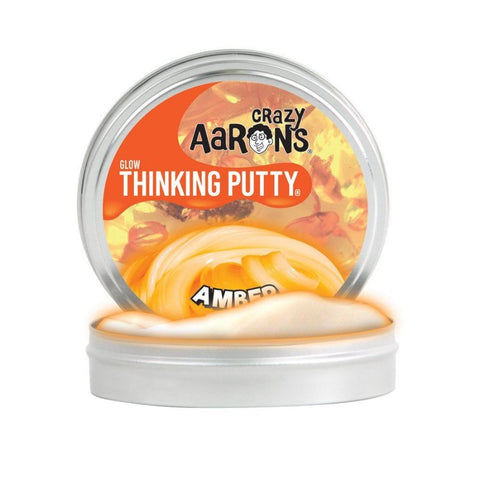 Crazy Aaron's Thinking Putty Glow-in-the-Dark Amber Mini Tin | KidzInc Australia