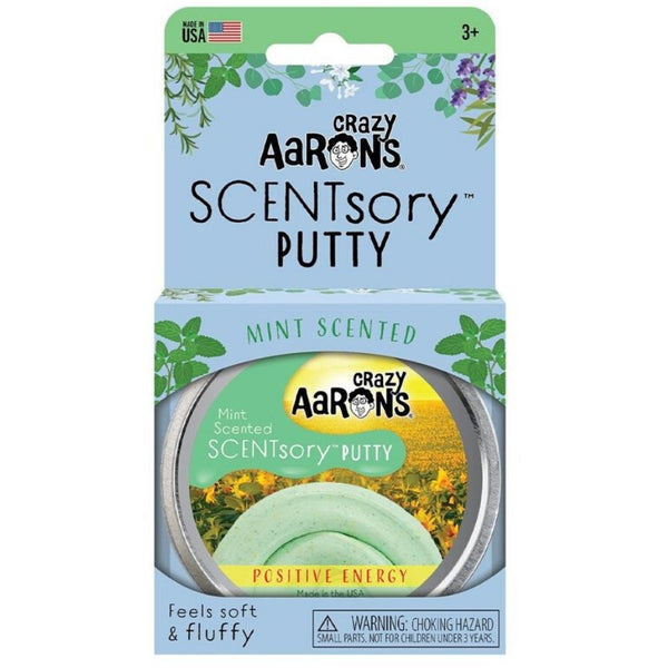 Crazy Aaron's Thinking Putty SCENTsory Mindfulness Positive Energy Mint Scented 2.75" Tin 2