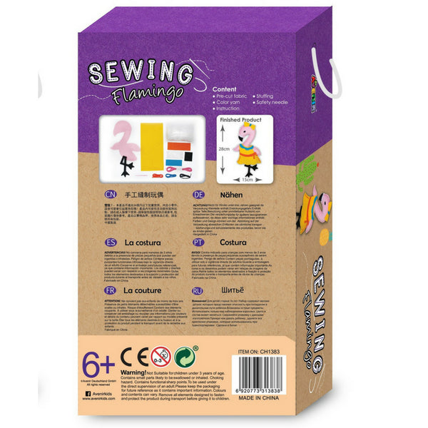 Avenir Sewing Kit Flamingo | KidzInc Australia | Educational Toys 2